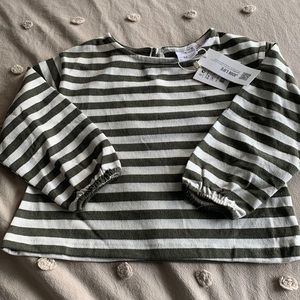 BNWT ZARA girls cuffed striped shirt